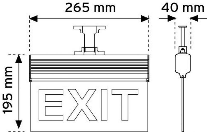 17120 265 mm Led'li Acil Yönlendirme Armatürleri-Asma Tipi ( Çift taraflı ) şema